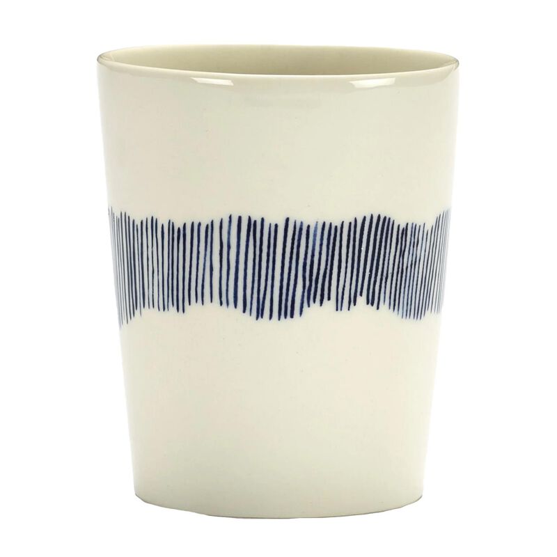 Ottolenghi Feast Coffee Cup White Swirl Stripes Blue Set Of 4 image number 0